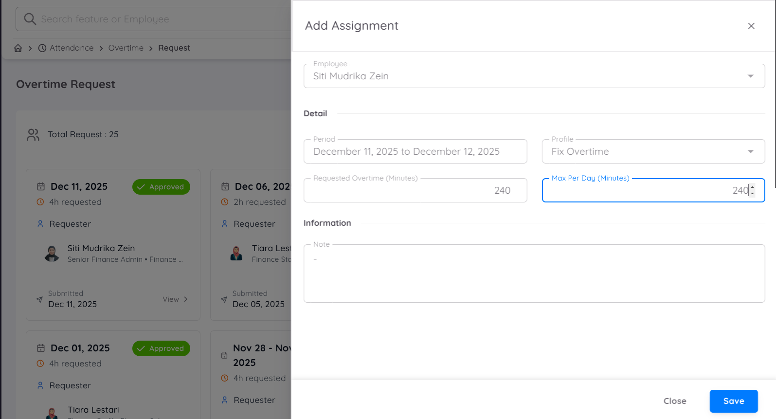 Add Overtime Assignment