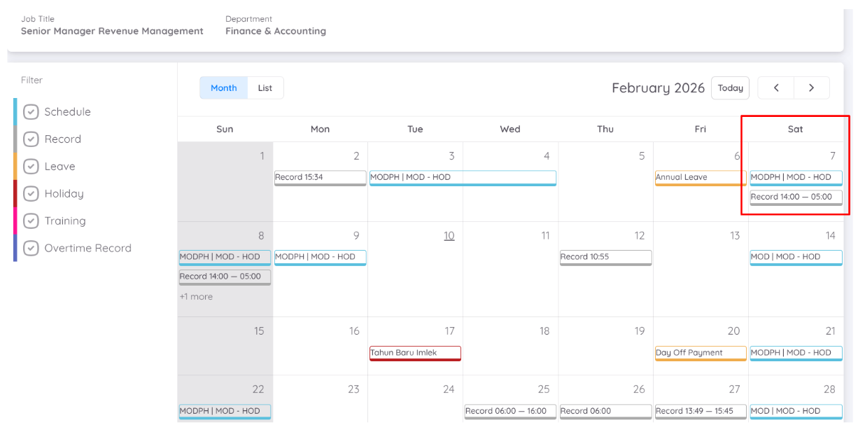 Add Attendance Record View