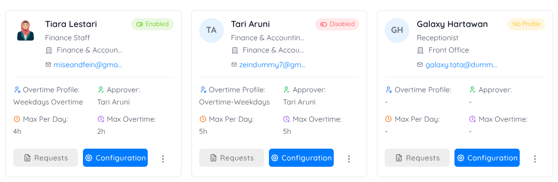 View Employee Overtime Administration
