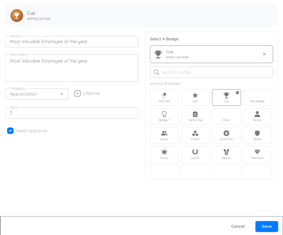 Add award Setup