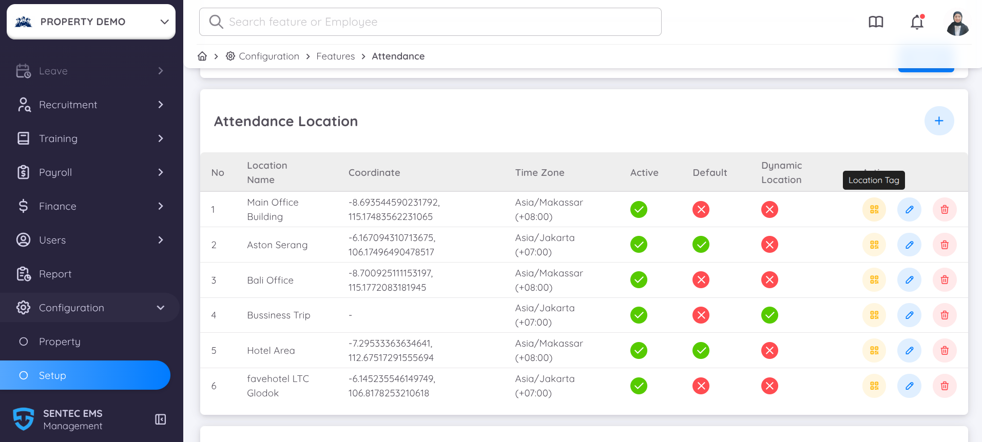 View of Edit Work Schedule