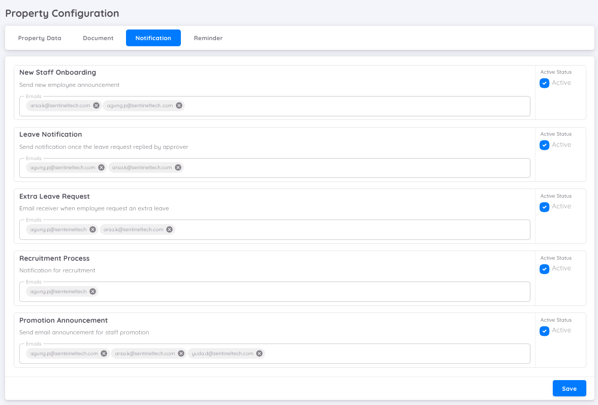 View of Notification