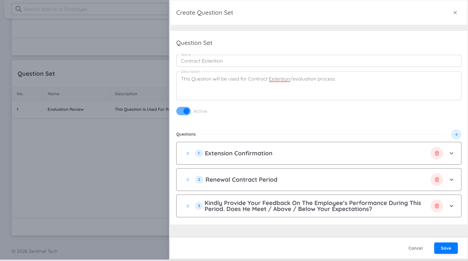 Question Set Setup