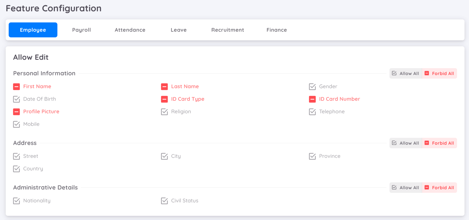 Tampilan dari Allow Edit