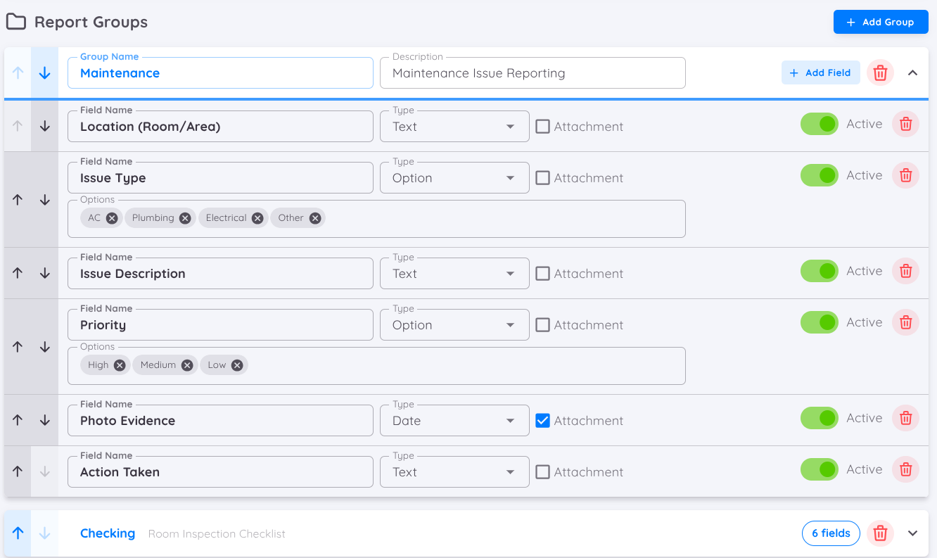 Task Field Configuration