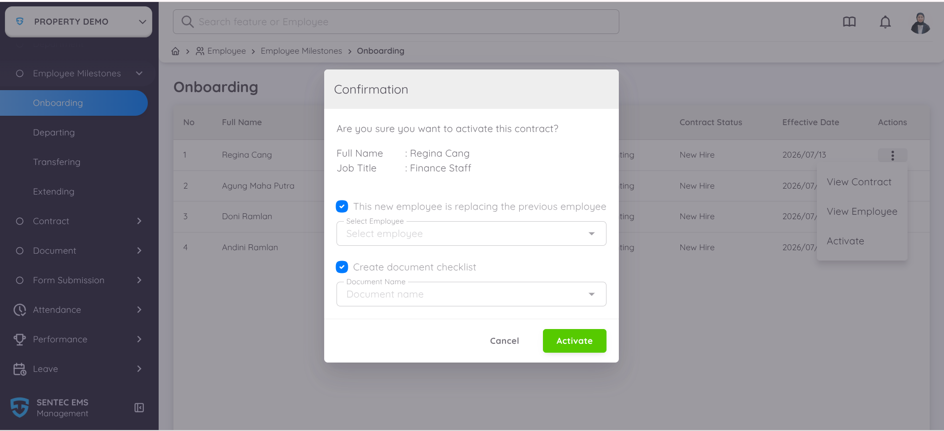 Activation Confirmation