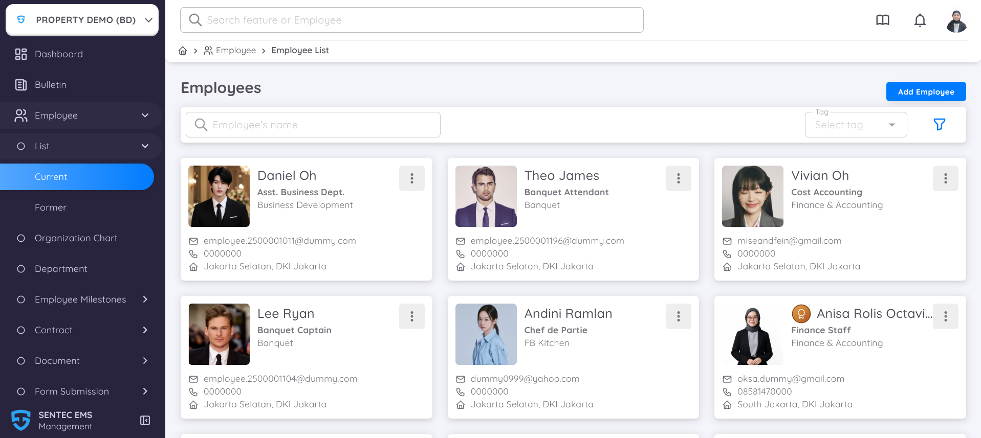 View add new Employee