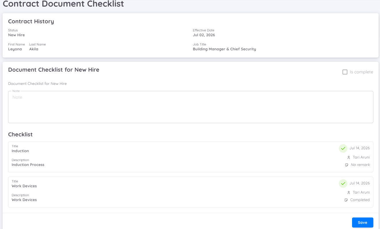 Complete Document Checklist