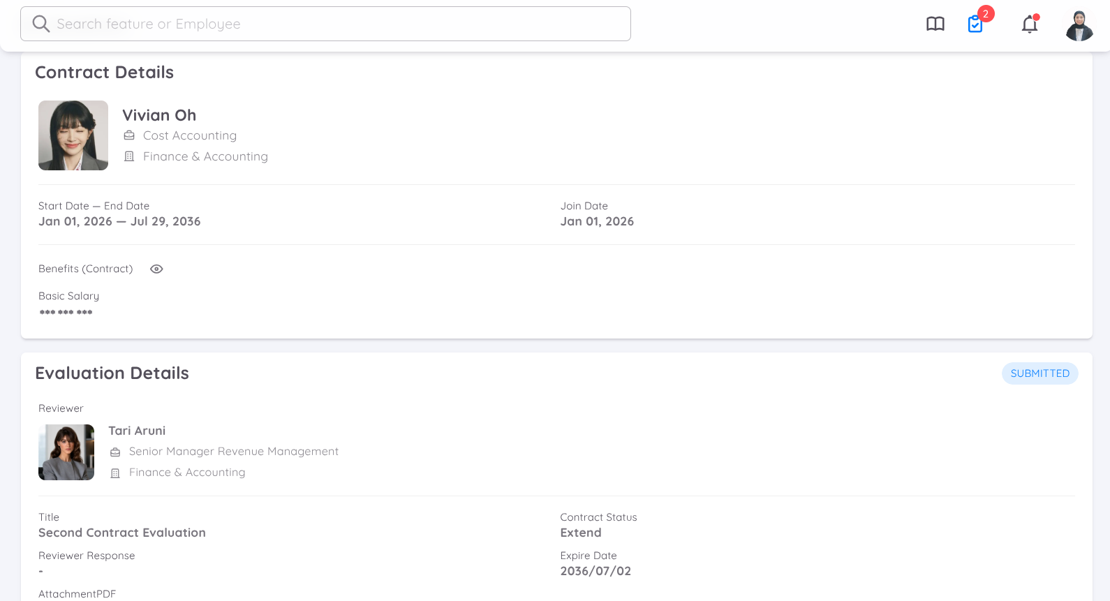 Detail Contract Evaluation