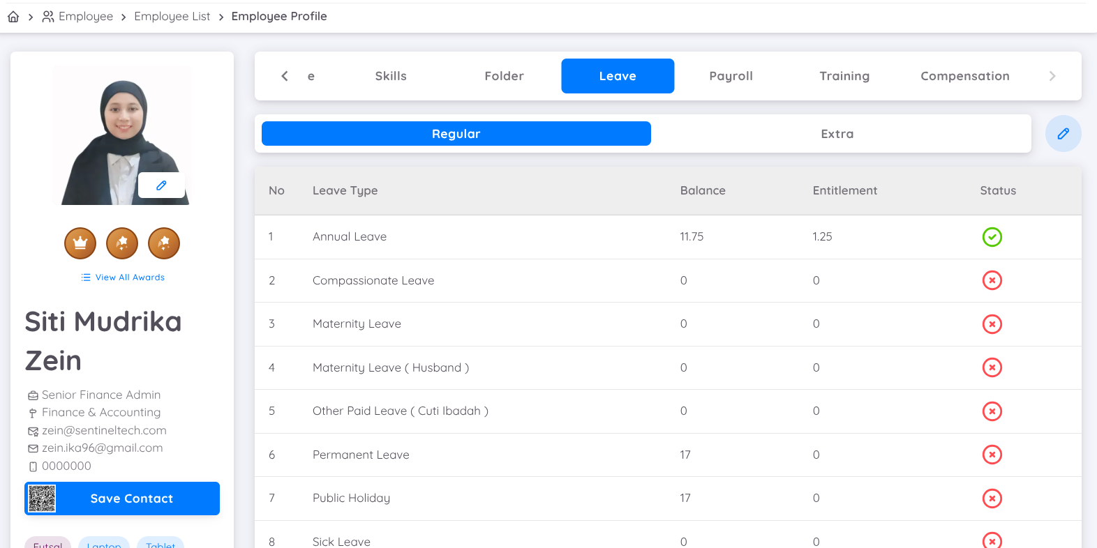 Leave Profile