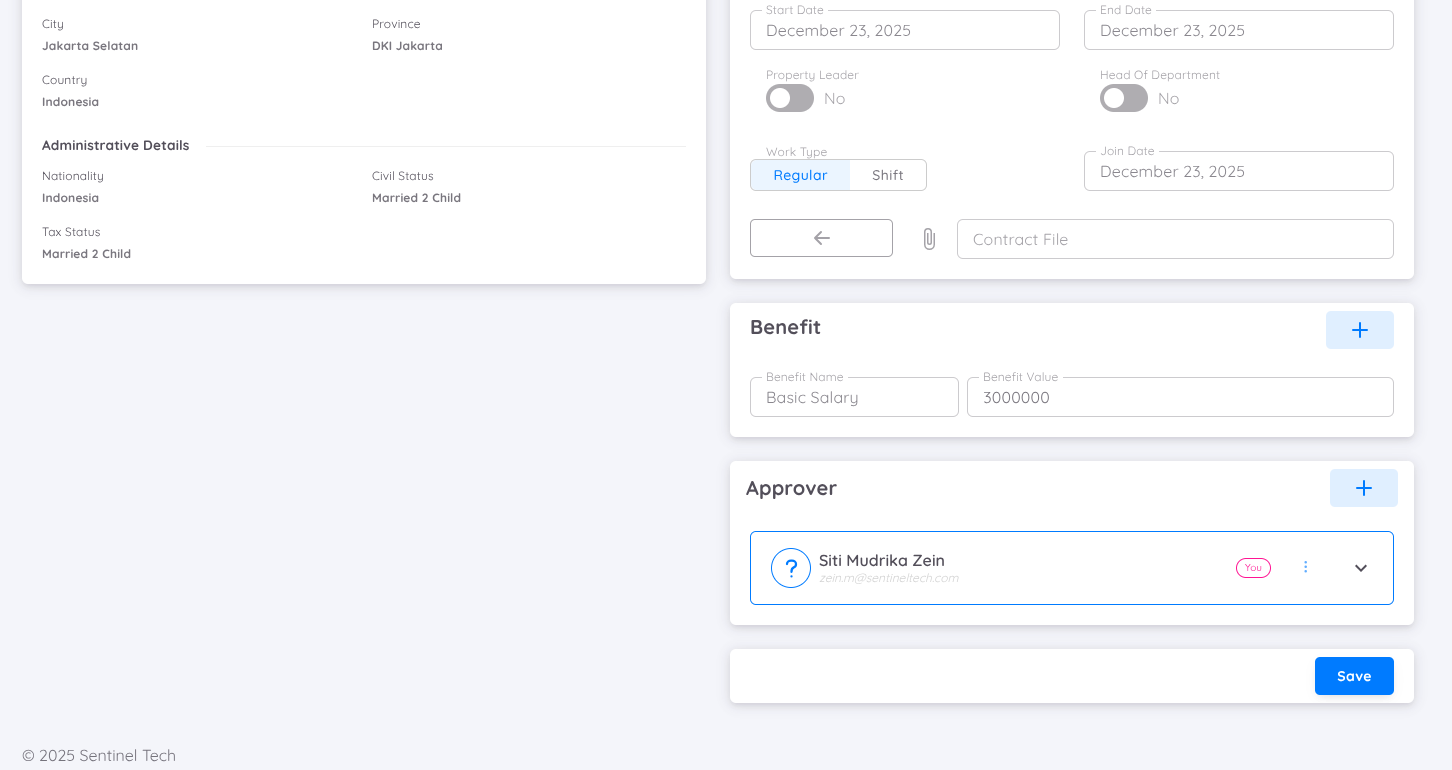 View of Draft Contract Details