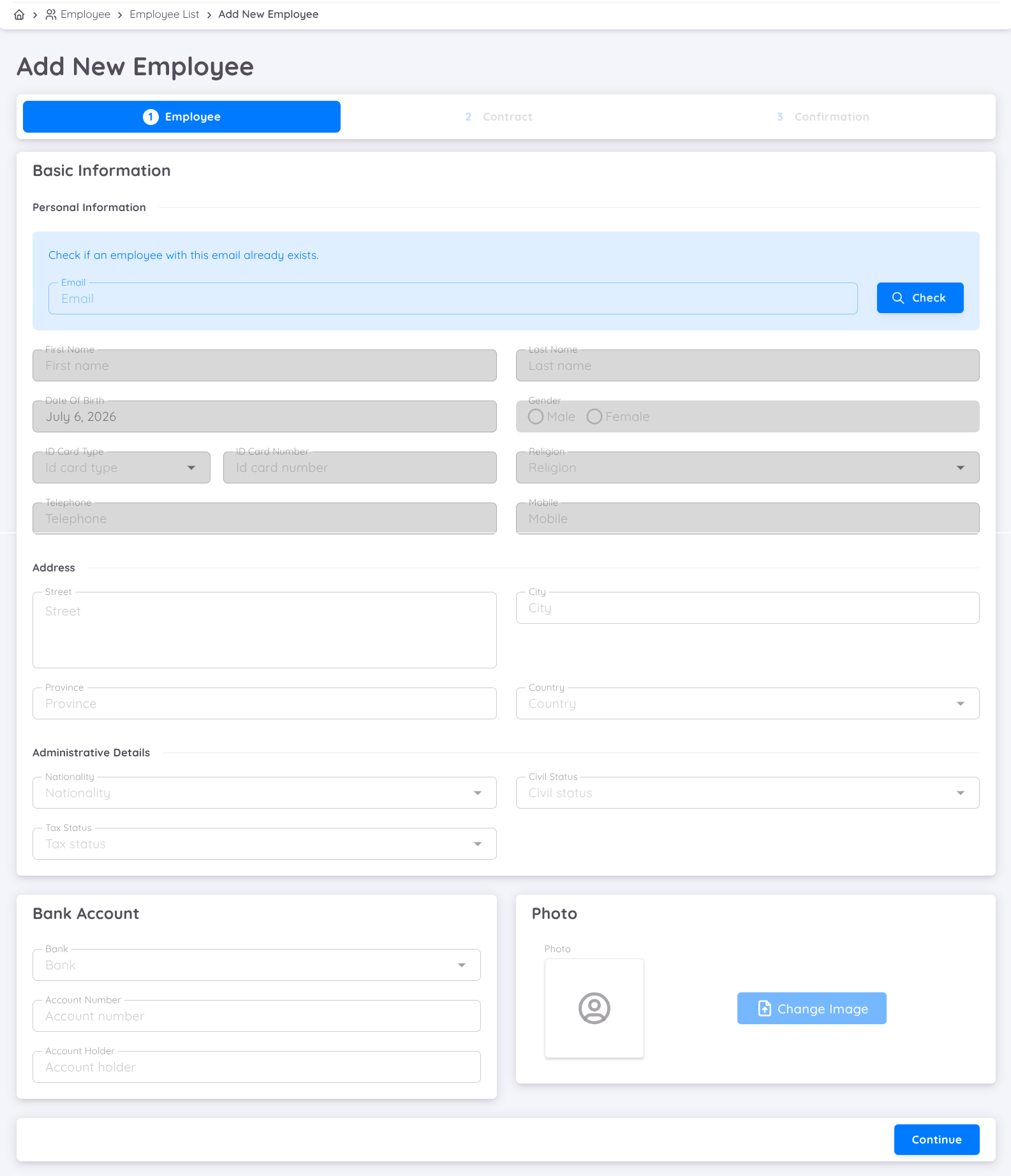 View Data Fill Employee