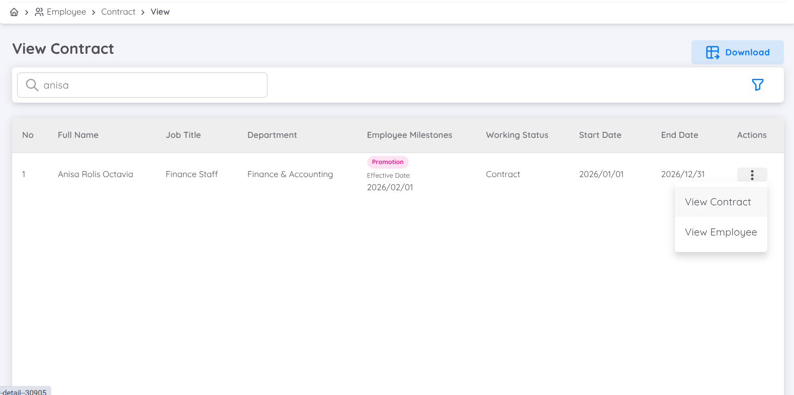 View Contract Active