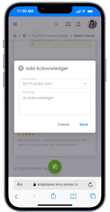 Create Acknowledgement