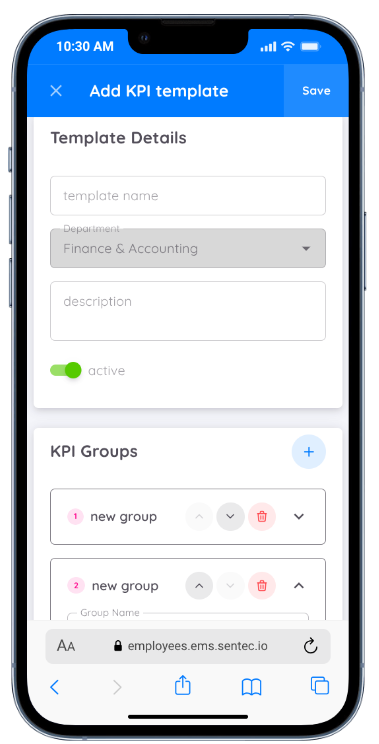 Add KPI Template
