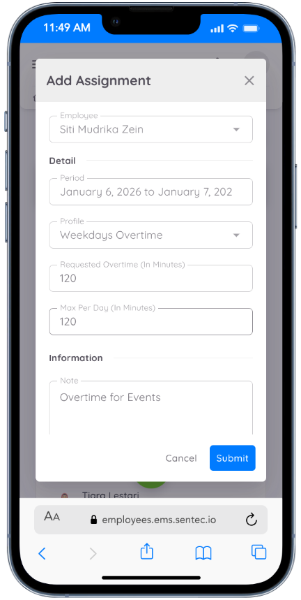 Add Overtime Assignment