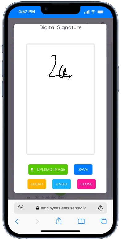 Approver Signature Screen