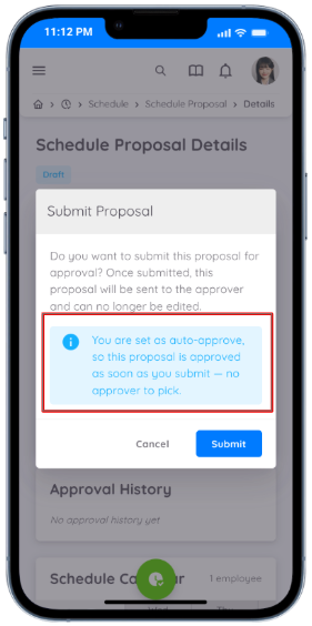 Auto-Approve Schedule Proposal