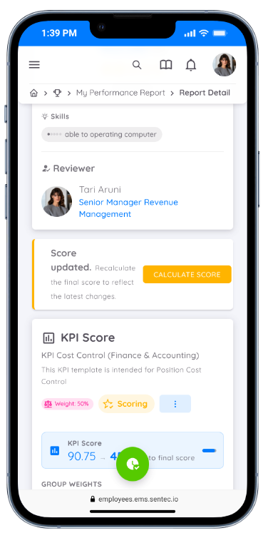 Calculate Score Notification