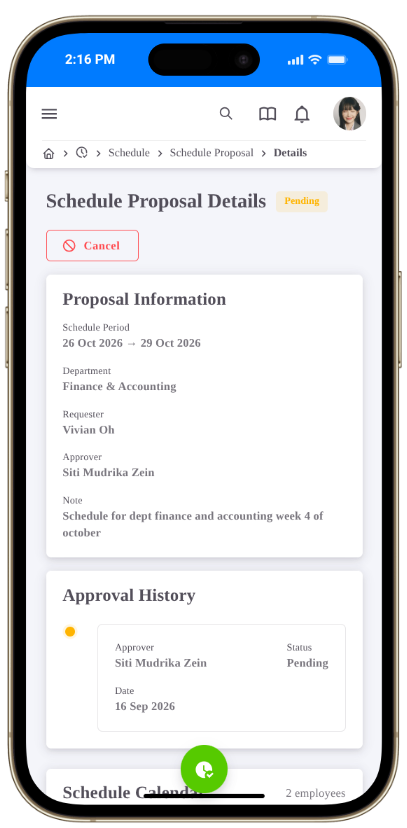 Cancel Schedule Proposal