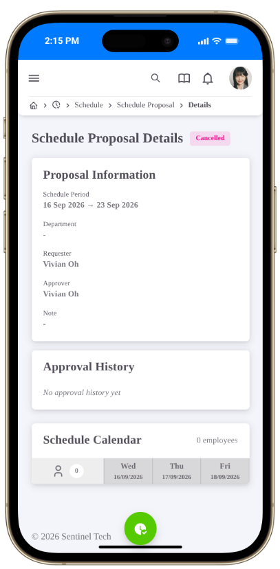 Cancel Schedule Proposal