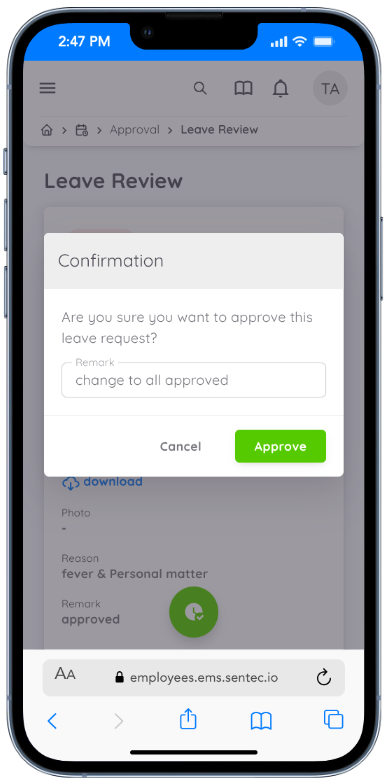 Change Approval to Approved