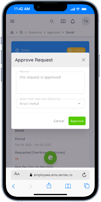 Overtime Approval Confirmation