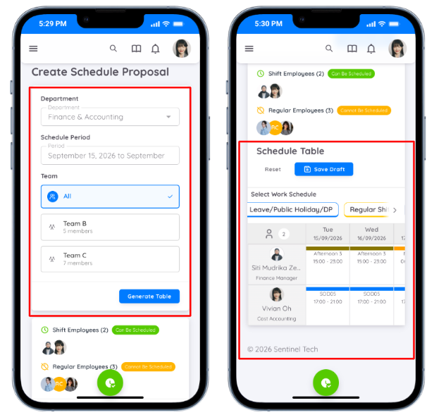 Create Schedule Proposal