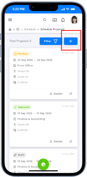 Create Schedule Proposal