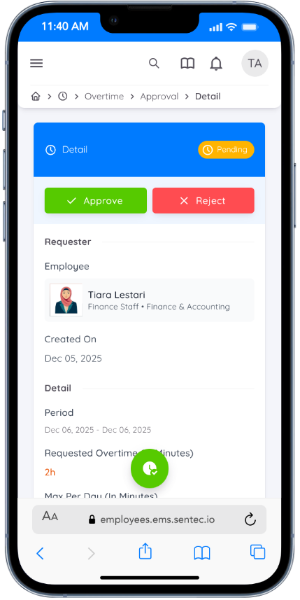 Overtime Approval Details