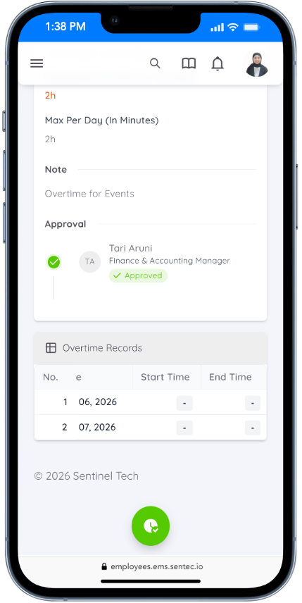 Overtime Record Detail