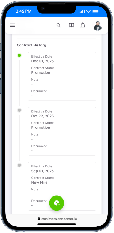 My Contract Details Screen