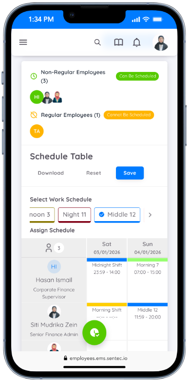 Schedule Plan Form Screen