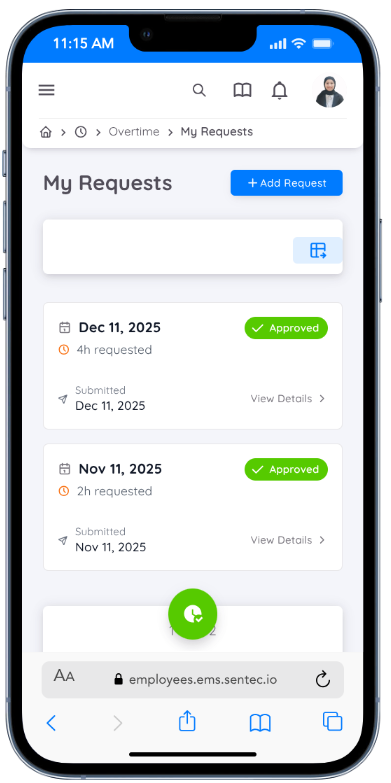 View Overtime Request List