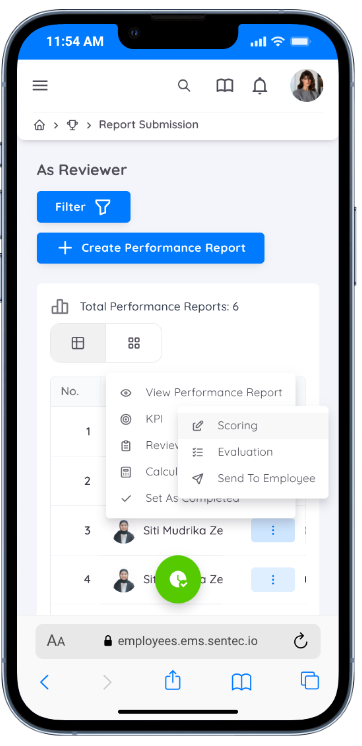 Menu KPI Evaluation