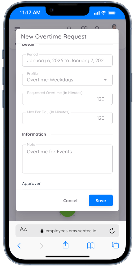 Overtime Request Form