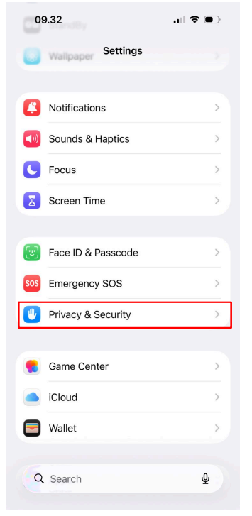 Privacy & Security Settings