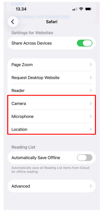 Step 3 - Safari Settings
