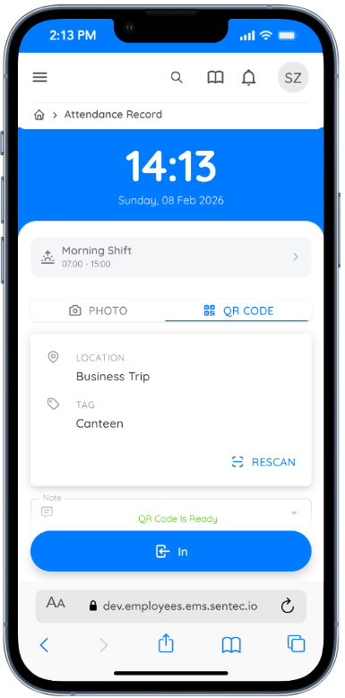 QR Code Attendance Confirmation