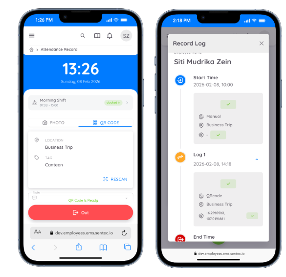 QR Code Attendance Result