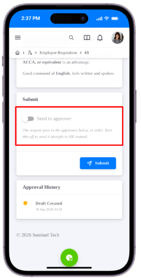 Employee Requisition Approval