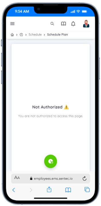 Schedule Plan Not Authorized