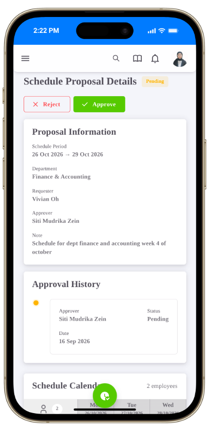 Schedule Proposal Approval