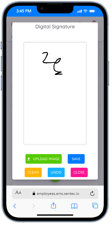 Signature Form Screen