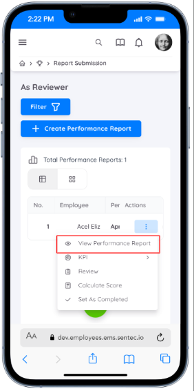 View Performance Report