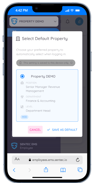 Step 3 - default property mobile