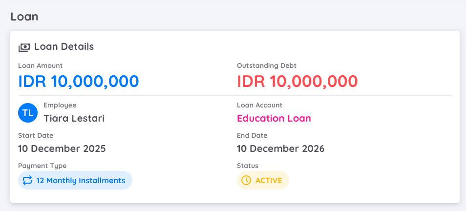 Full View of Add New Loan Form