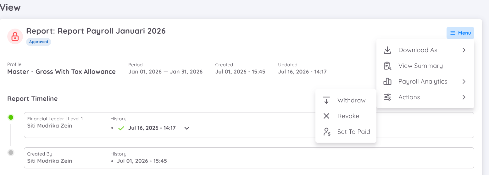 Set Payroll to Paid