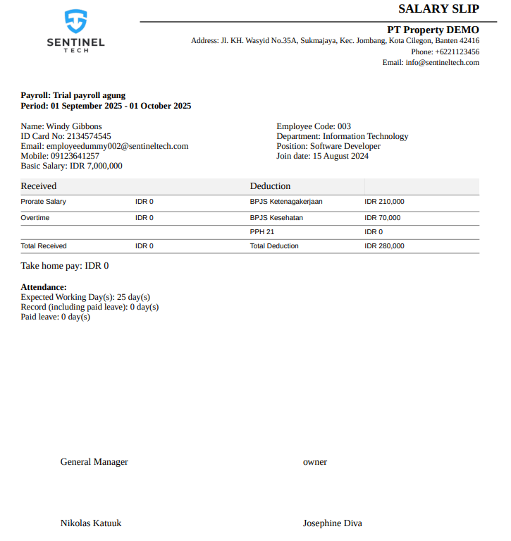 View of Add Signature