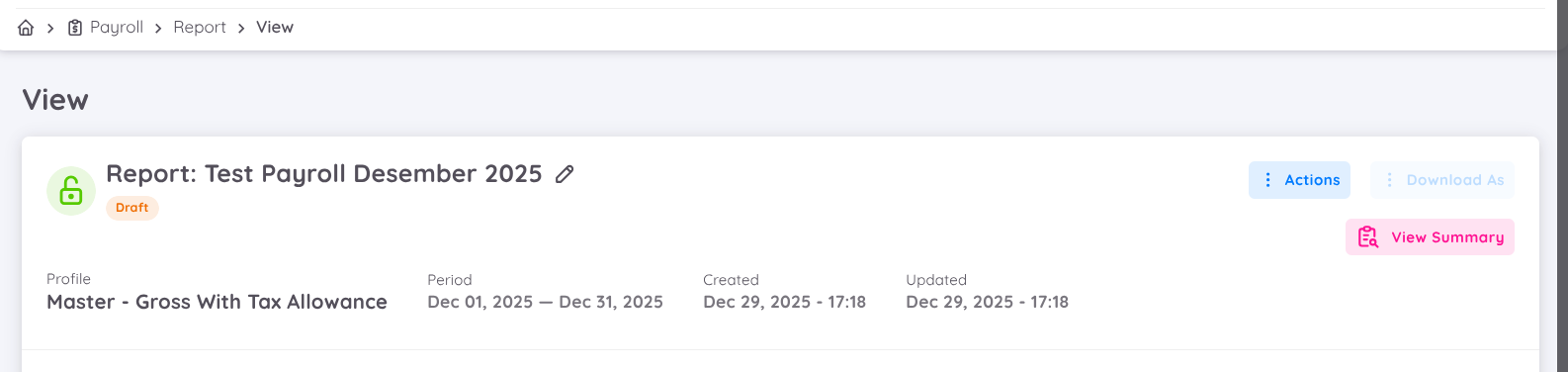 View of Edit Report Name